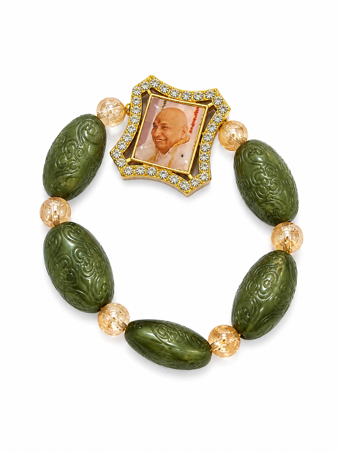 Guru ji  Olive Green  bracelet Blessing