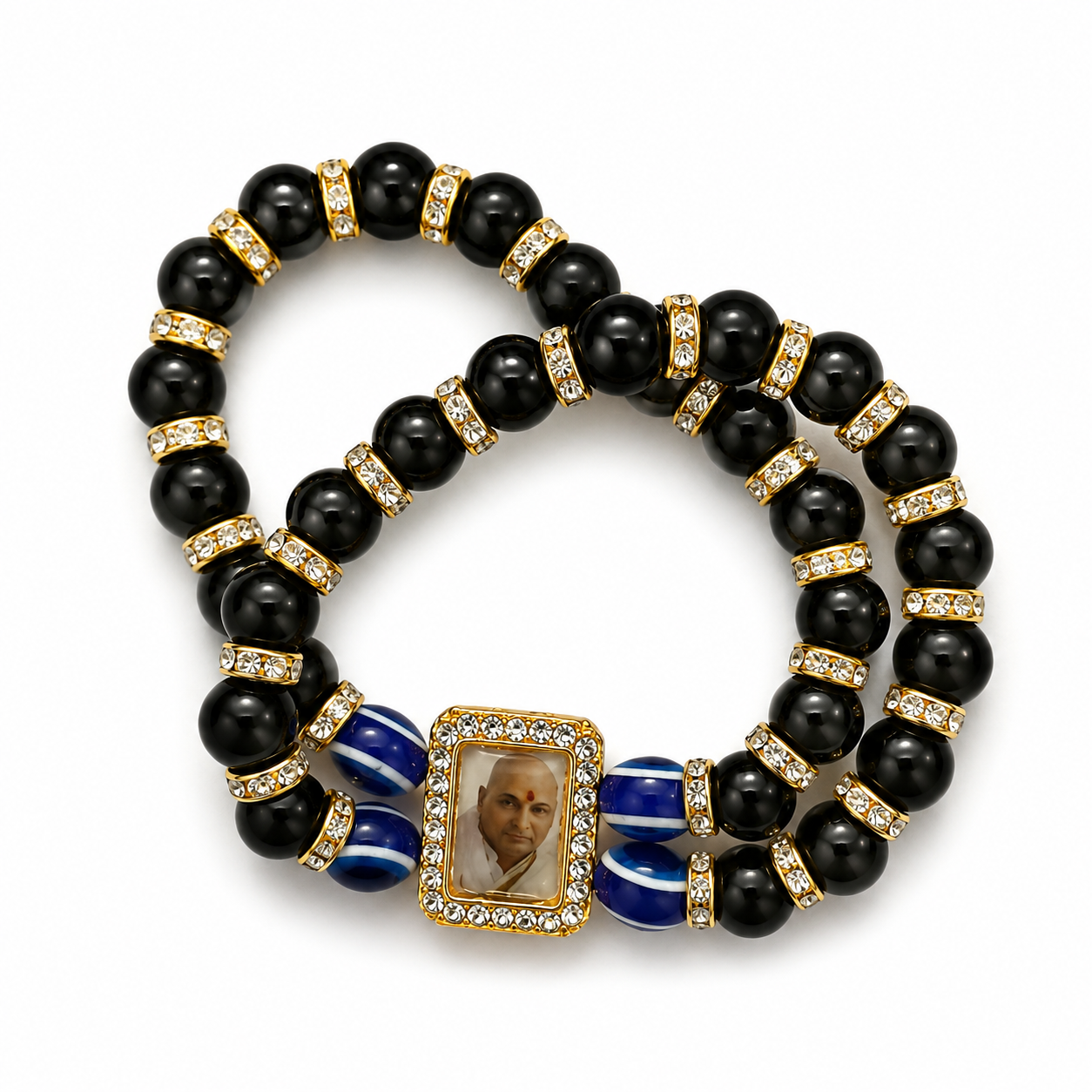Guru Ji Double Layers Black Bracelet Blessing