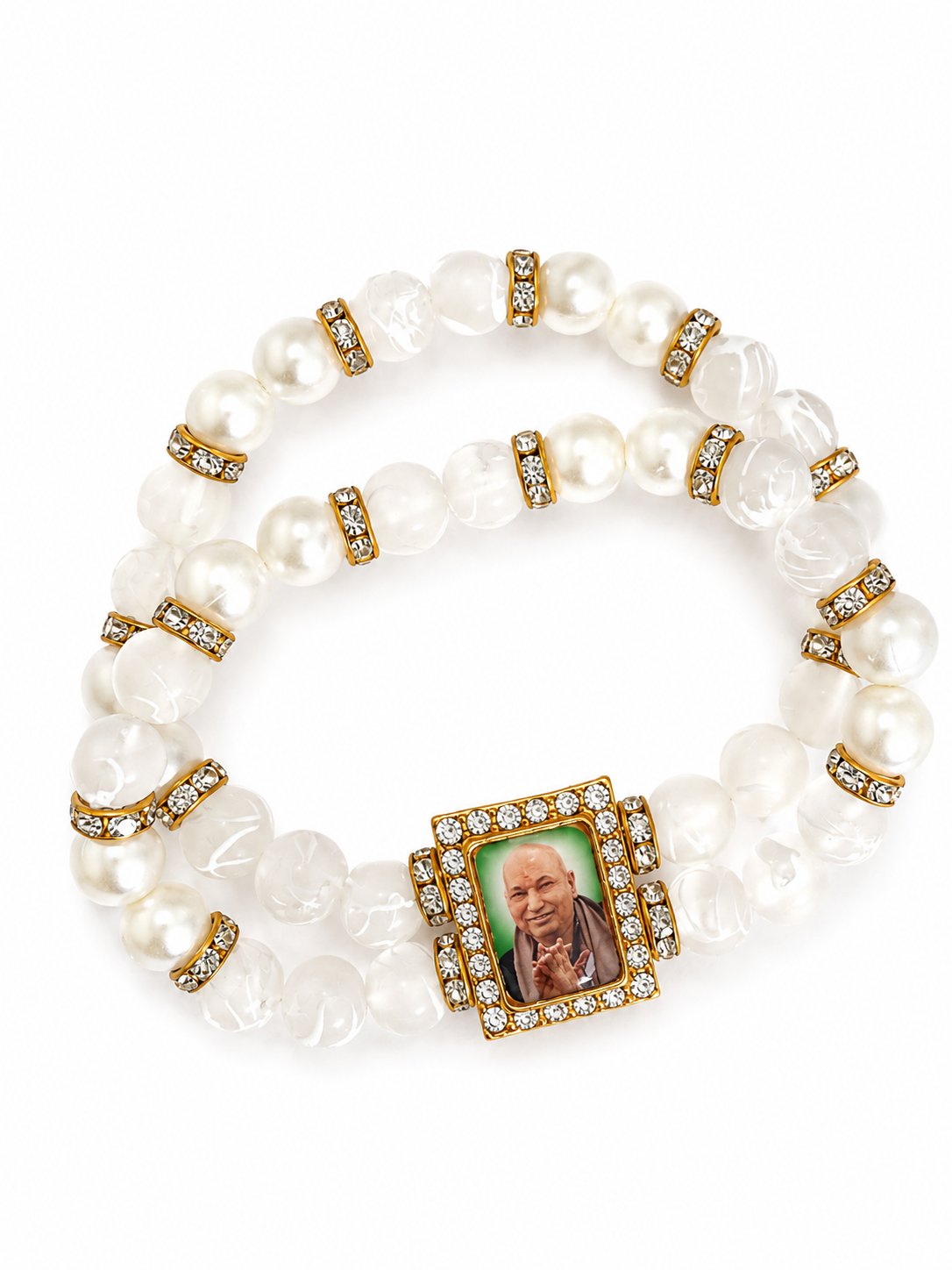 Guru ji White  beads  bracelet Blessing