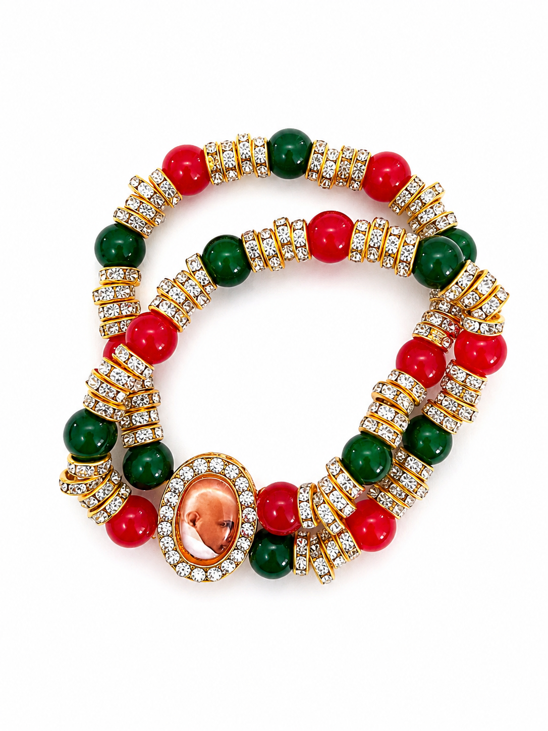 Guru ji Red and Green beads  bracelet Blessing