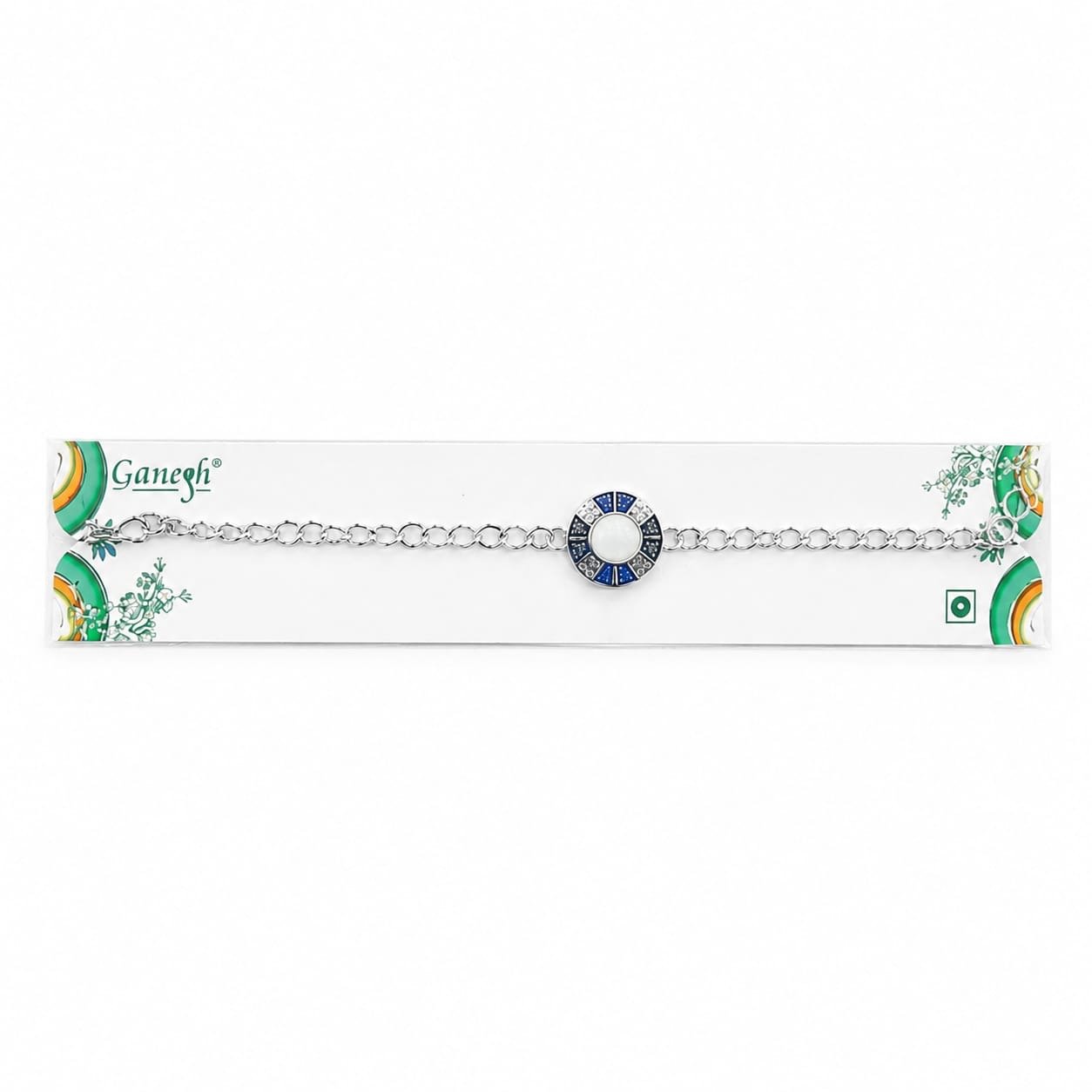 Silver and blue Rakhi